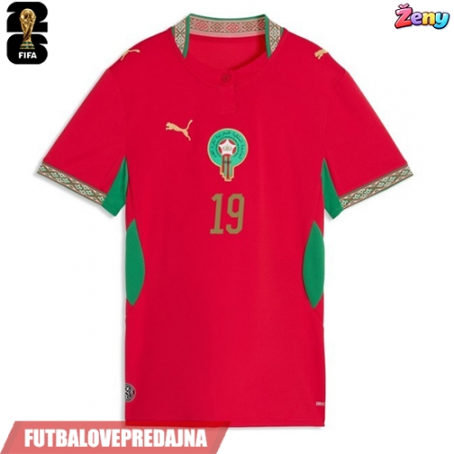 Lacne Ženy Futbalové dres Maroko Youssef En-Nesyri #19 MS 2026 Krátky Rukáv - Domáci